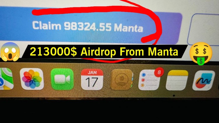 YouTuber獲得98324 Manta代幣空投 根據當前Manta代幣盤前價格98324 Man