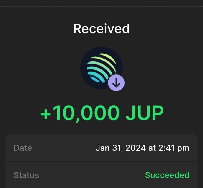 JUP中領100美元！踏上財務成功之旅！